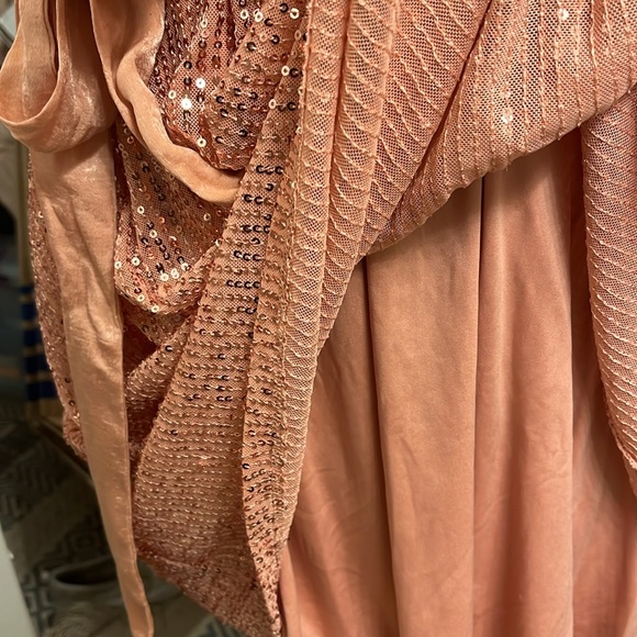 Lost in the 🔥 
NWT LC Lauren Conrad Shimmering Peach Sequined Minidress - Picture 5 of 7